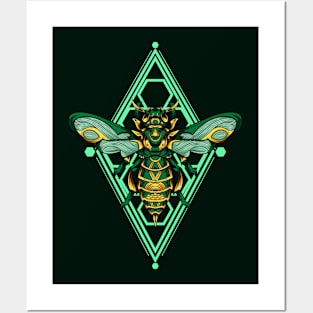 Green Bee Ornament Posters and Art